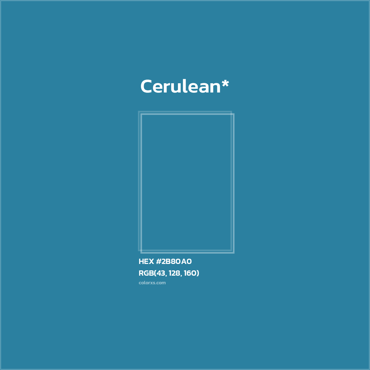 HEX #2B80A0 Color Name, Color Code, Palettes, Similar Paints, Images