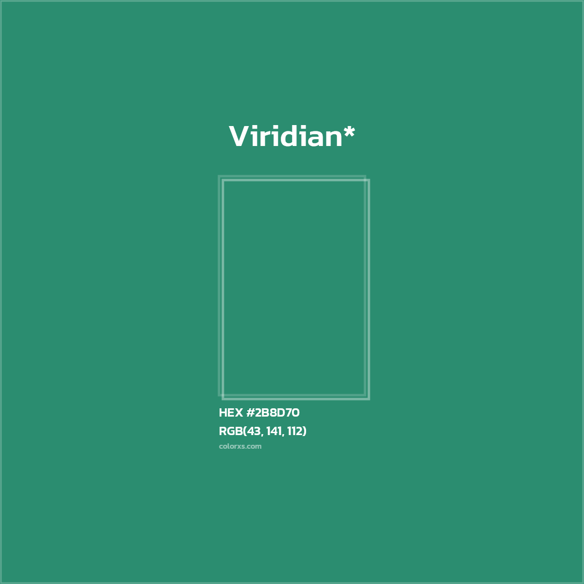 HEX #2B8D70 Color Name, Color Code, Palettes, Similar Paints, Images