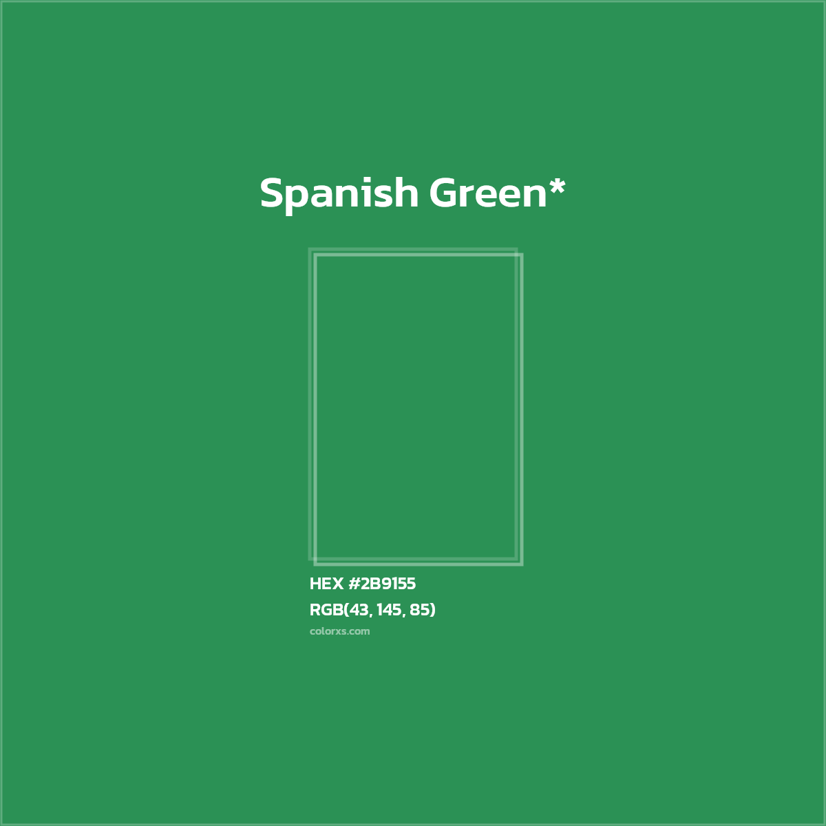 HEX #2B9155 Color Name, Color Code, Palettes, Similar Paints, Images