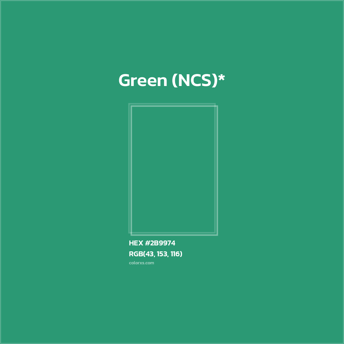 HEX #2B9974 Color Name, Color Code, Palettes, Similar Paints, Images