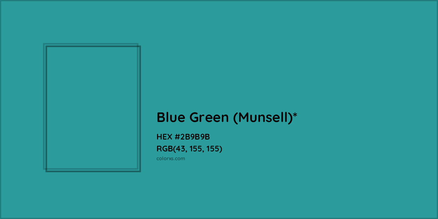 HEX #2B9B9B Color Name, Color Code, Palettes, Similar Paints, Images