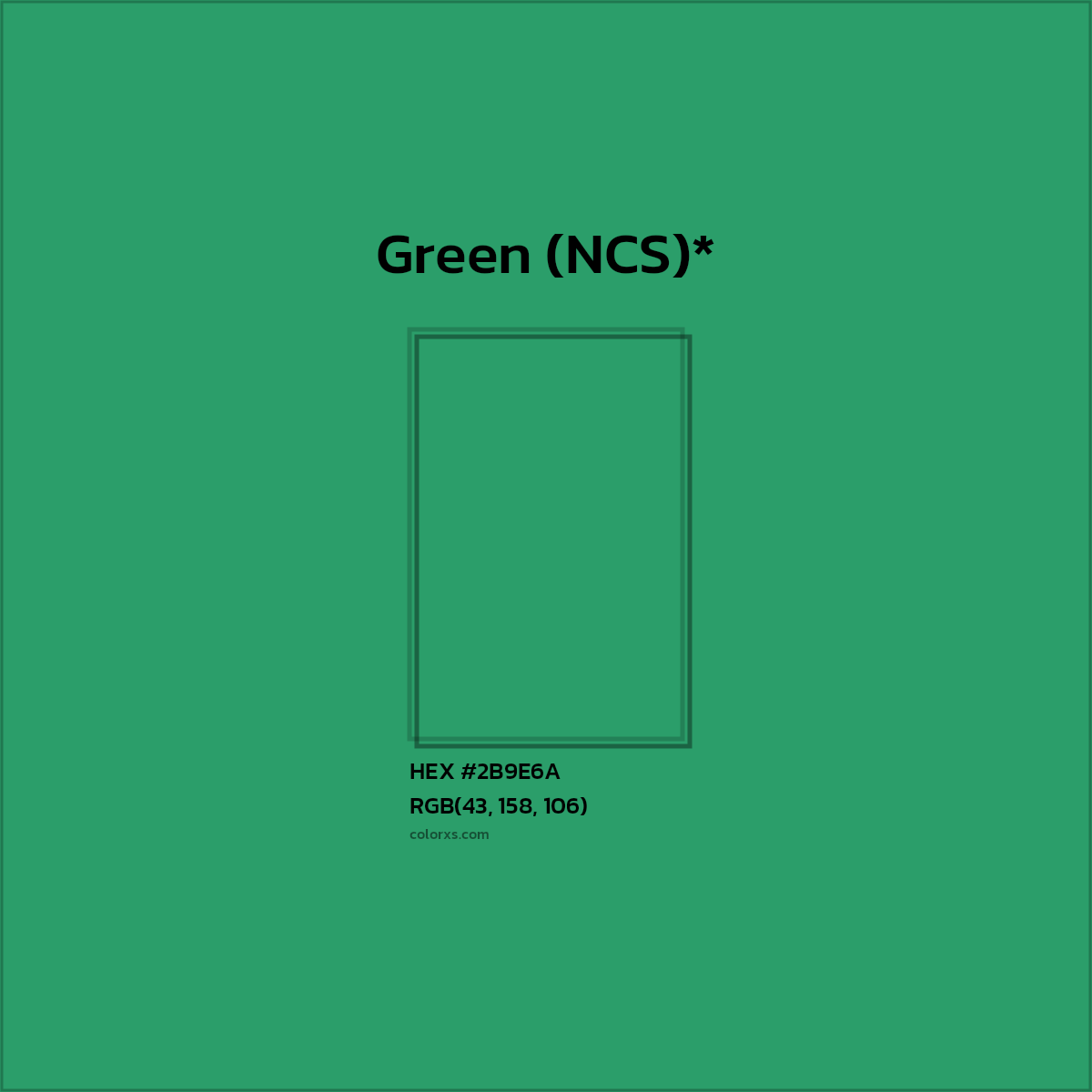 HEX #2B9E6A Color Name, Color Code, Palettes, Similar Paints, Images