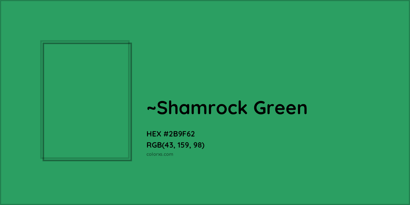 HEX #2B9F62 Color Name, Color Code, Palettes, Similar Paints, Images