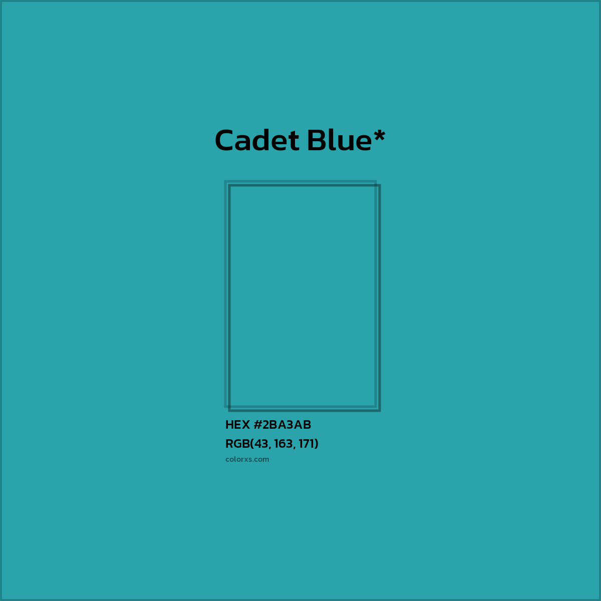 HEX #2BA3AB Color Name, Color Code, Palettes, Similar Paints, Images