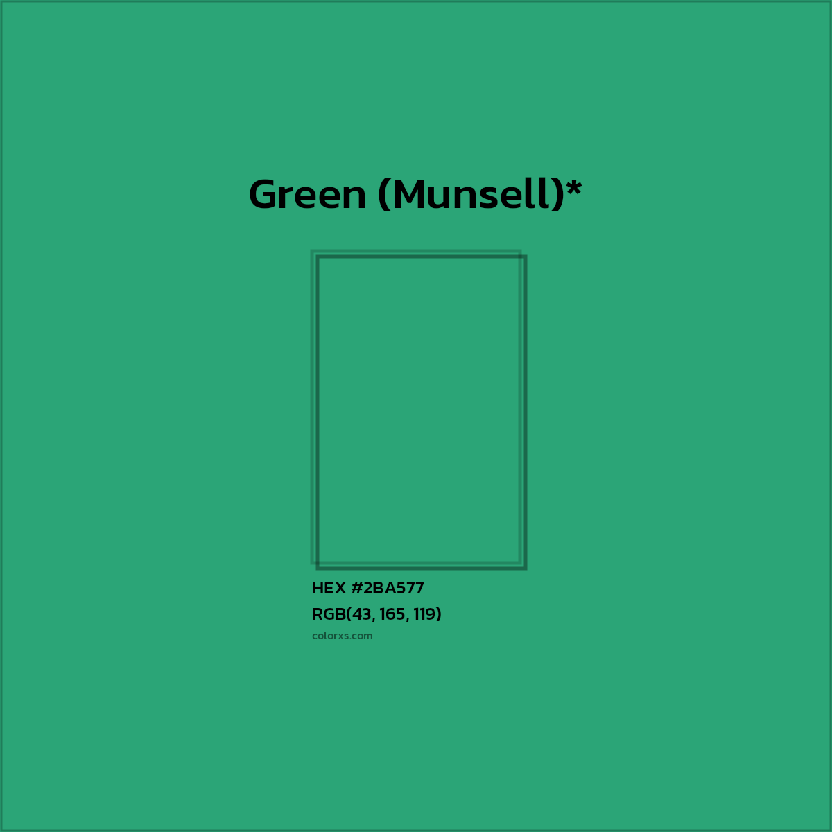 HEX #2BA577 Color Name, Color Code, Palettes, Similar Paints, Images