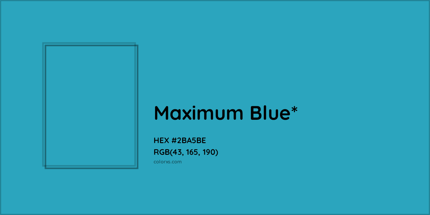 HEX #2BA5BE Color Name, Color Code, Palettes, Similar Paints, Images