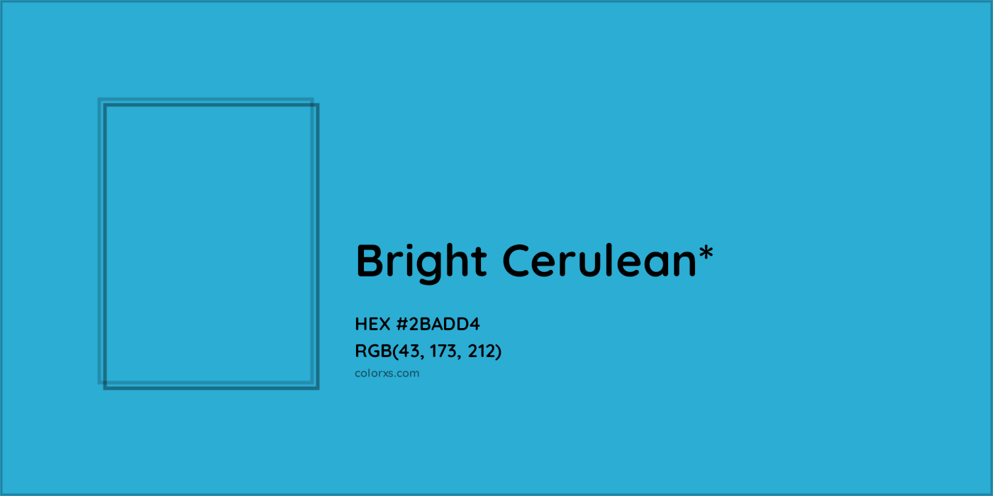 HEX #2BADD4 Color Name, Color Code, Palettes, Similar Paints, Images