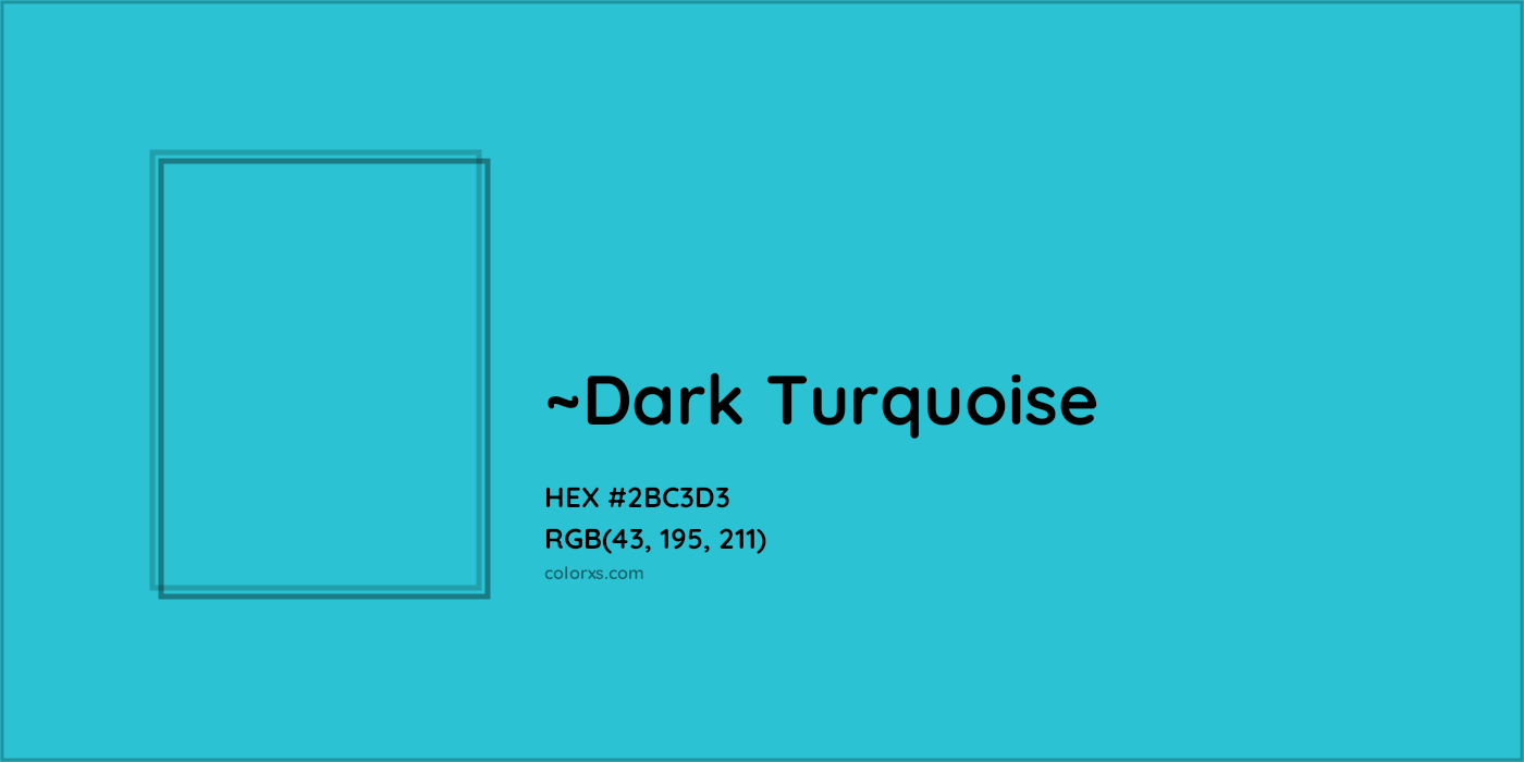 HEX #2BC3D3 Color Name, Color Code, Palettes, Similar Paints, Images