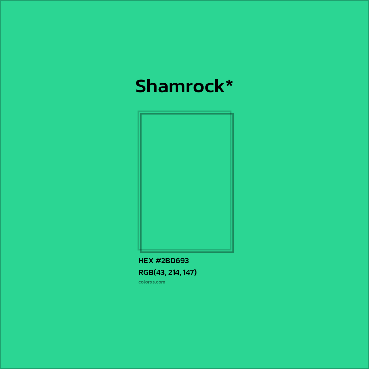 HEX #2BD693 Color Name, Color Code, Palettes, Similar Paints, Images