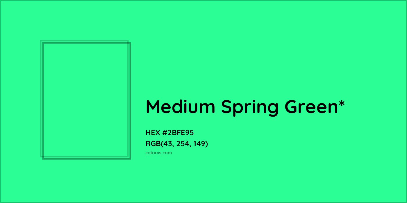 HEX #2BFE95 Color Name, Color Code, Palettes, Similar Paints, Images