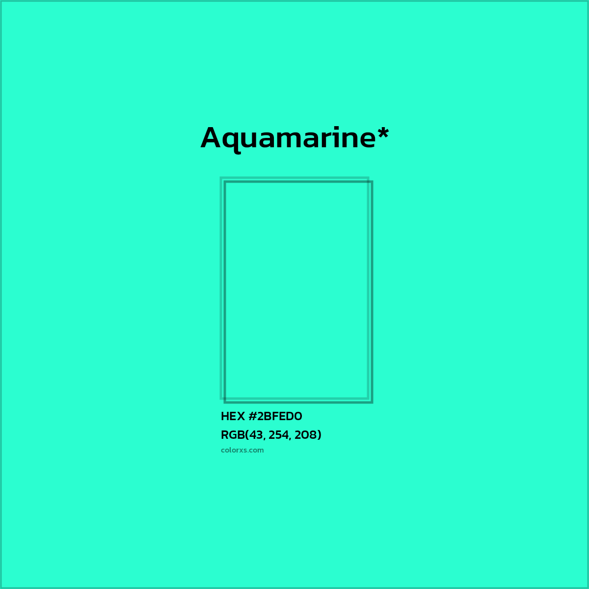 HEX #2BFED0 Color Name, Color Code, Palettes, Similar Paints, Images