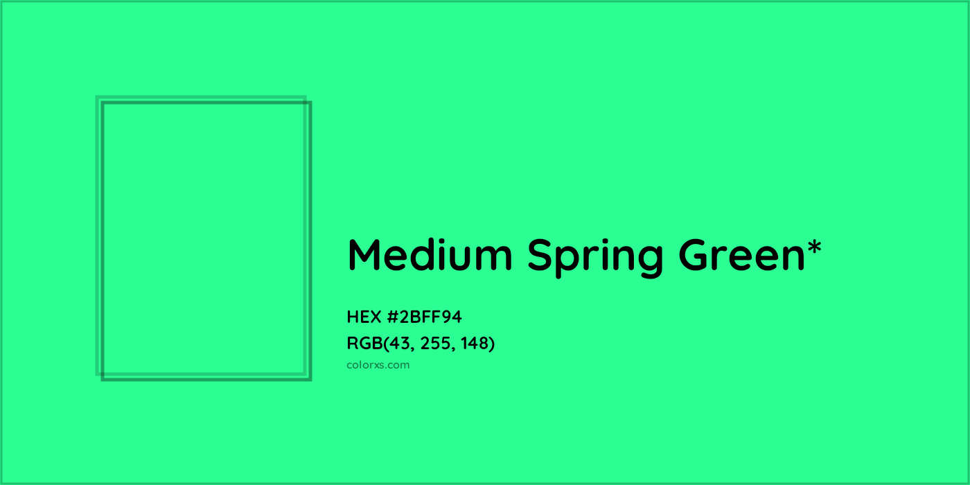 HEX #2BFF94 Color Name, Color Code, Palettes, Similar Paints, Images