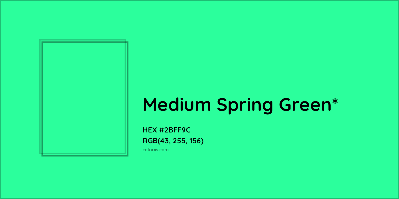 HEX #2BFF9C Color Name, Color Code, Palettes, Similar Paints, Images