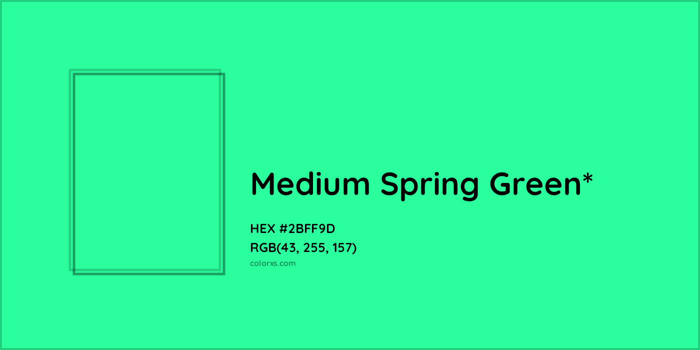 HEX #2BFF9D Color Name, Color Code, Palettes, Similar Paints, Images