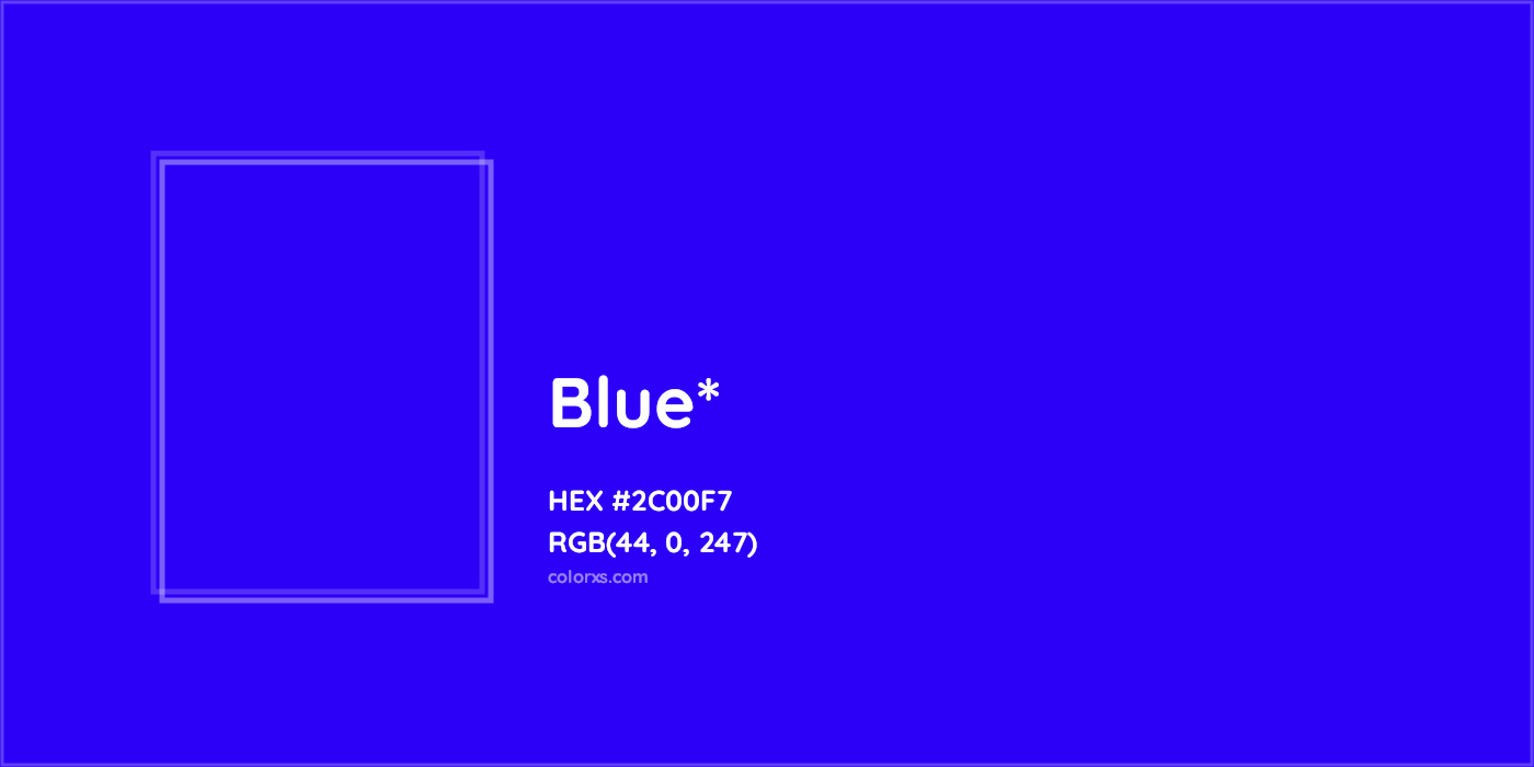 HEX #2C00F7 Color Name, Color Code, Palettes, Similar Paints, Images