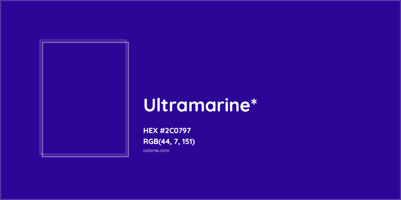 HEX #2C0797 Color Name, Color Code, Palettes, Similar Paints, Images