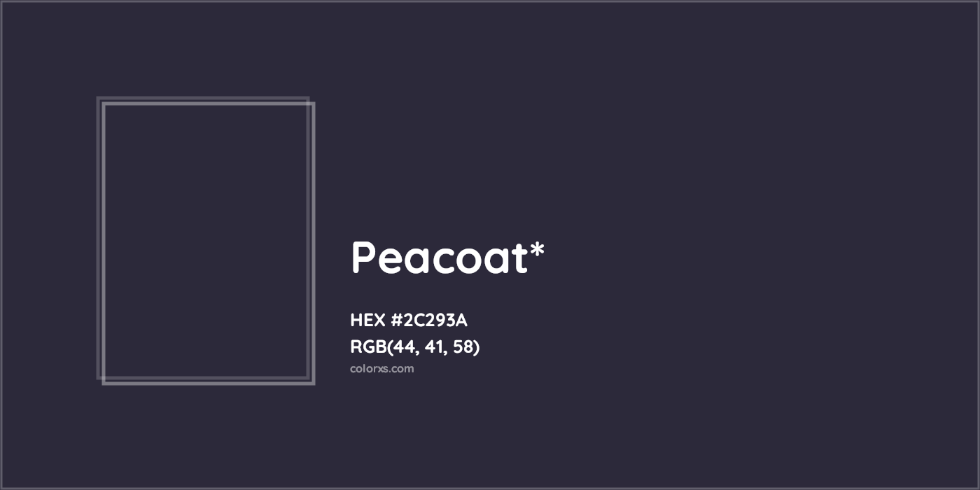 HEX #2C293A Color Name, Color Code, Palettes, Similar Paints, Images