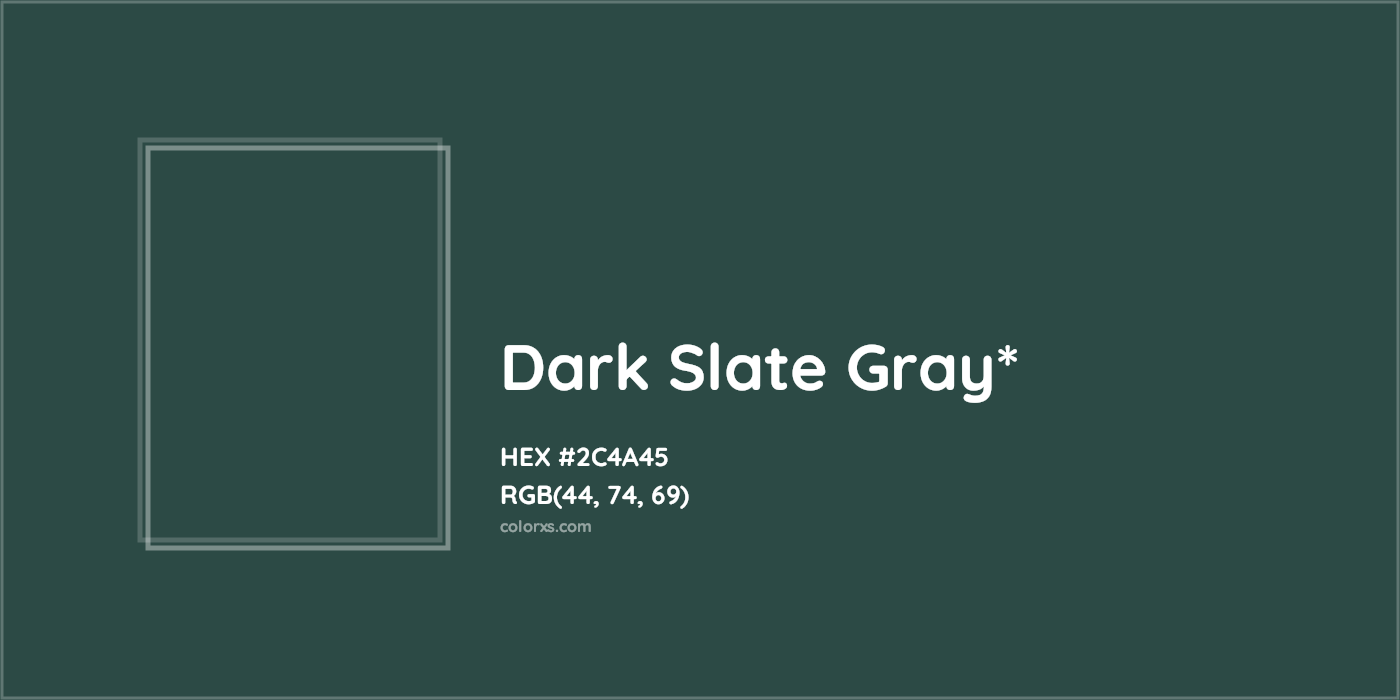 HEX #2C4A45 Color Name, Color Code, Palettes, Similar Paints, Images