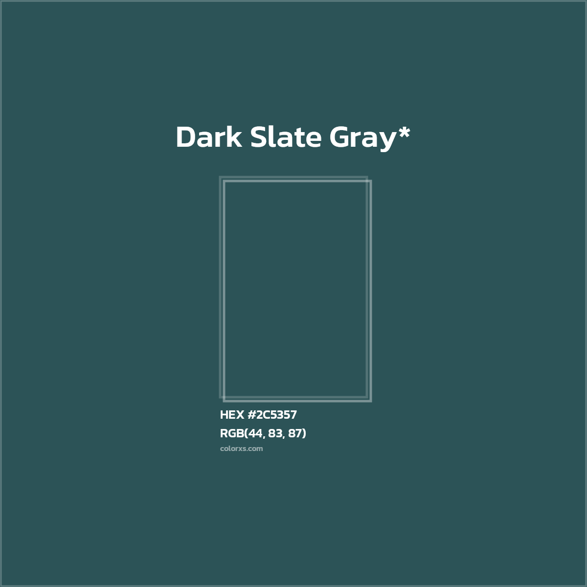HEX #2C5357 Color Name, Color Code, Palettes, Similar Paints, Images