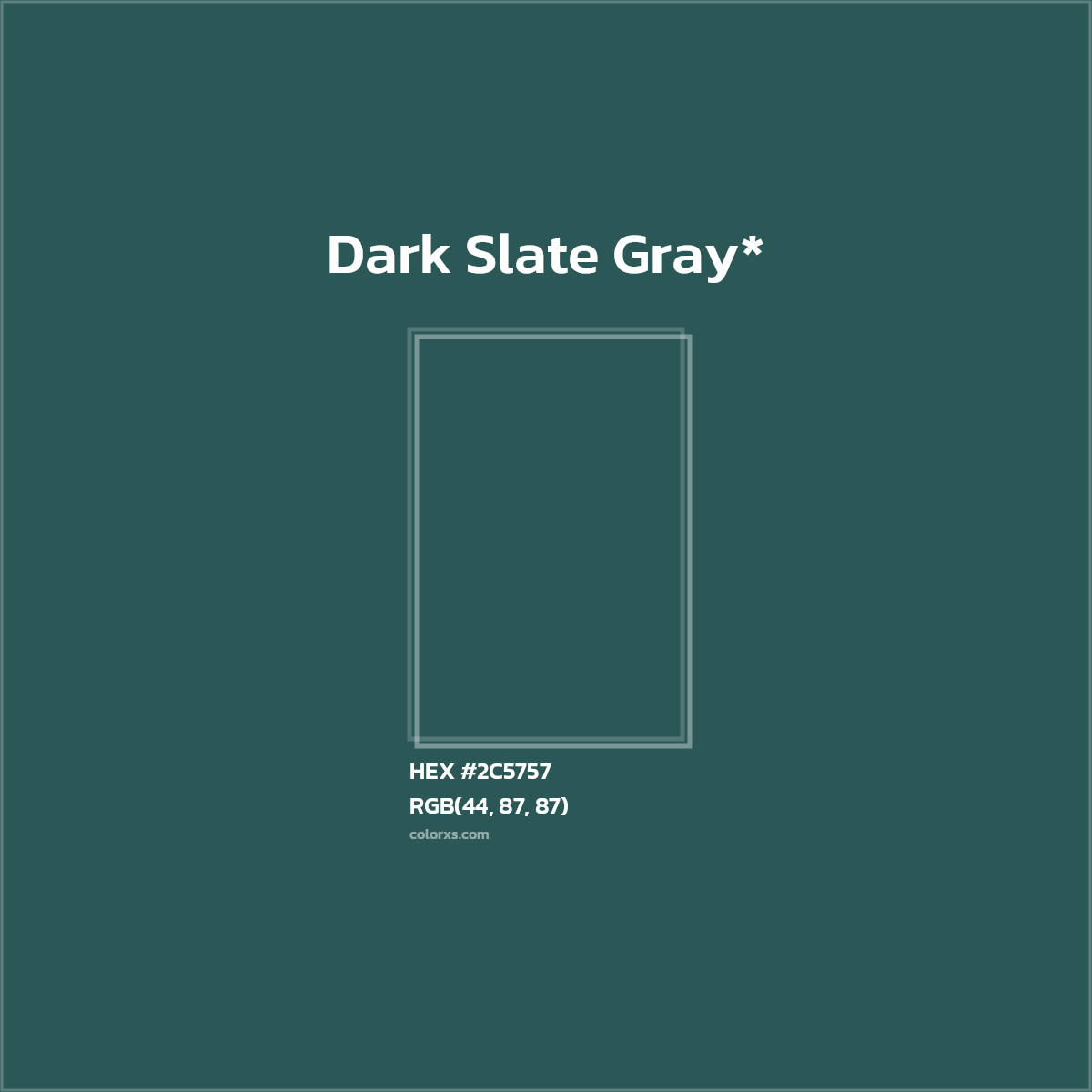 HEX #2C5757 Color Name, Color Code, Palettes, Similar Paints, Images