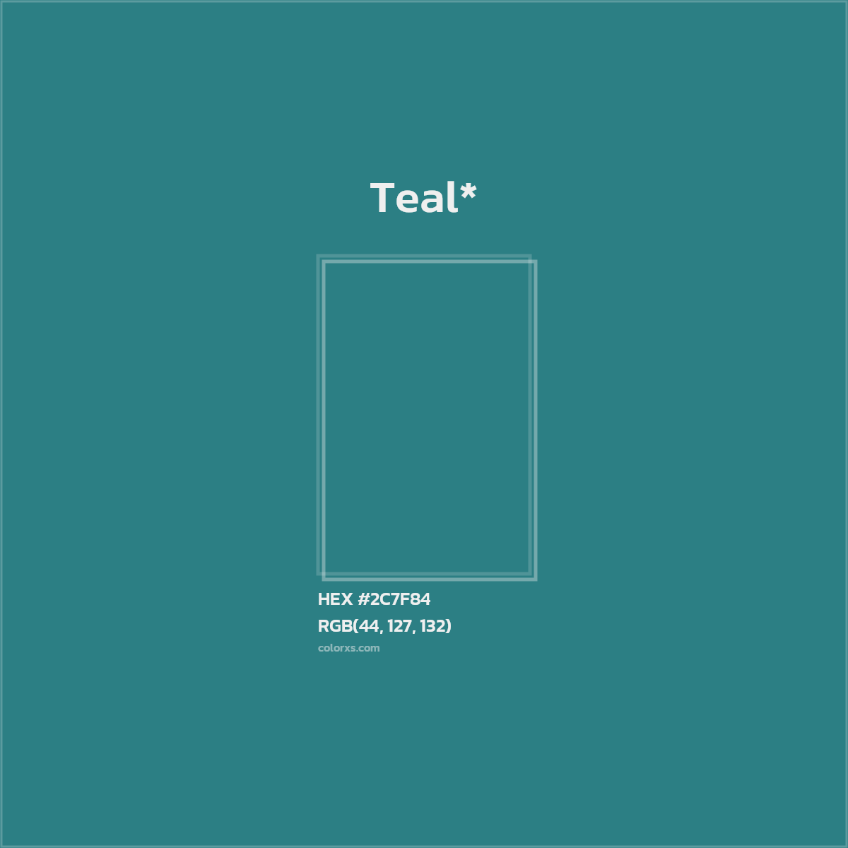 HEX #2C7F84 Color Name, Color Code, Palettes, Similar Paints, Images