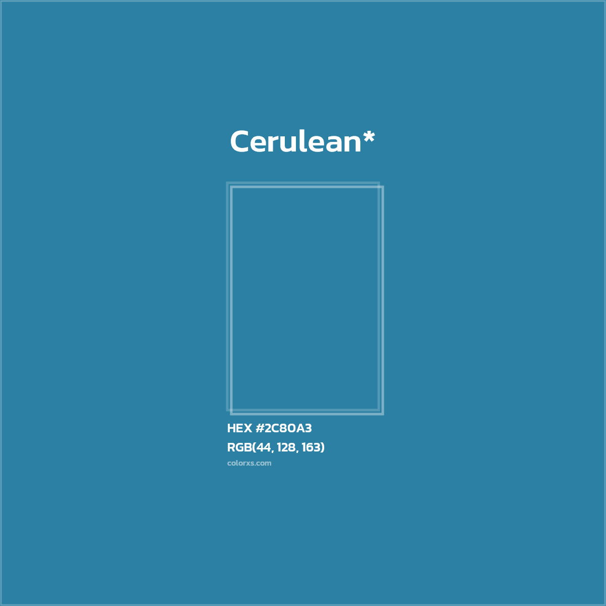 HEX #2C80A3 Color Name, Color Code, Palettes, Similar Paints, Images
