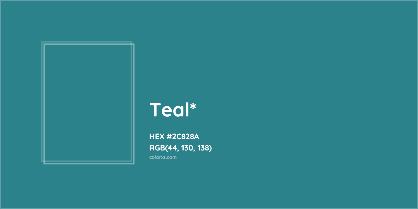 HEX #2C828A Color Name, Color Code, Palettes, Similar Paints, Images