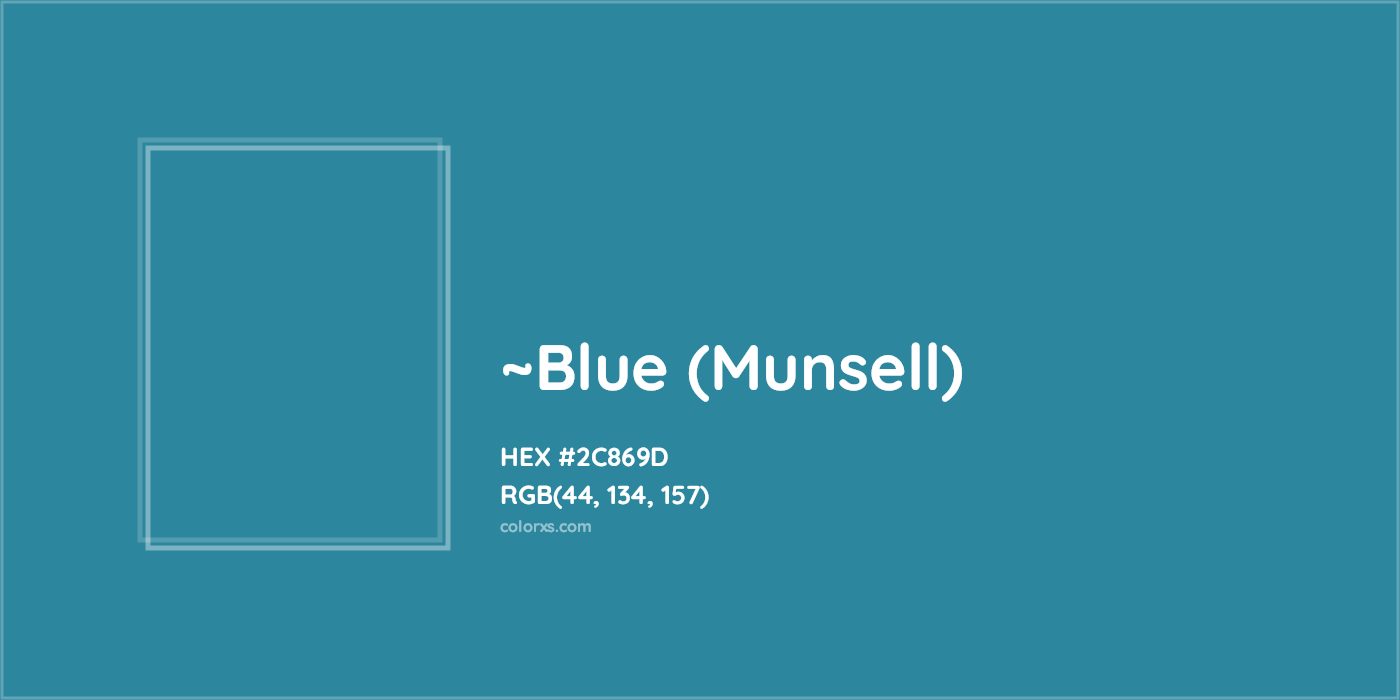 HEX #2C869D Color Name, Color Code, Palettes, Similar Paints, Images