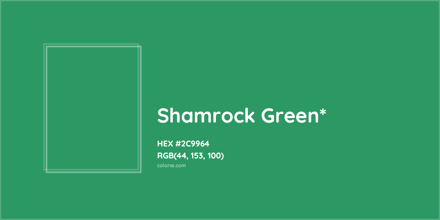 HEX #2C9964 Color Name, Color Code, Palettes, Similar Paints, Images