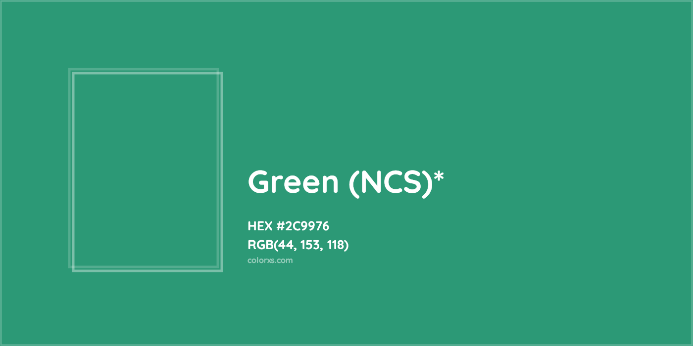 HEX #2C9976 Color Name, Color Code, Palettes, Similar Paints, Images