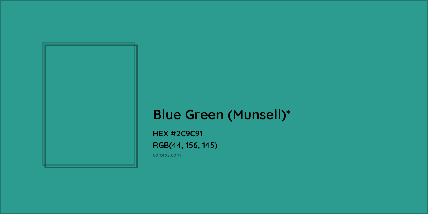 HEX #2C9C91 Color Name, Color Code, Palettes, Similar Paints, Images
