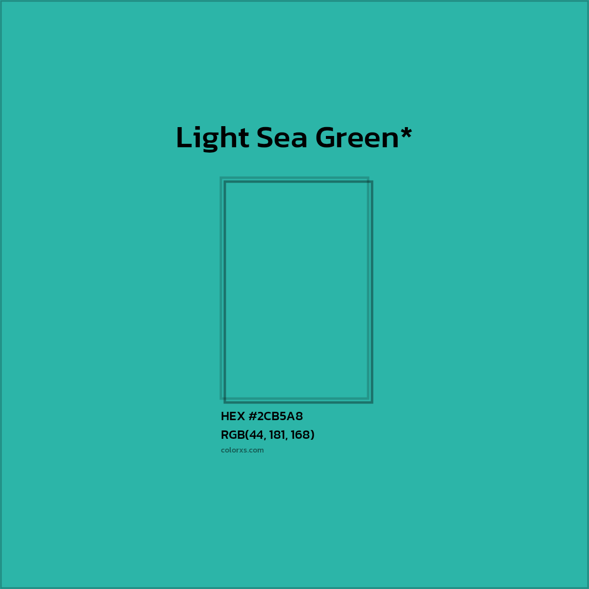 HEX #2CB5A8 Color Name, Color Code, Palettes, Similar Paints, Images