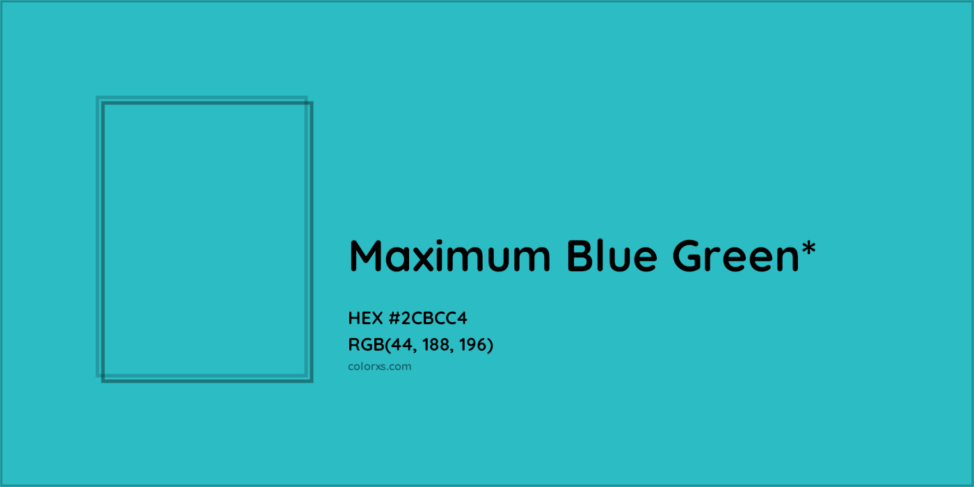 HEX #2CBCC4 Color Name, Color Code, Palettes, Similar Paints, Images
