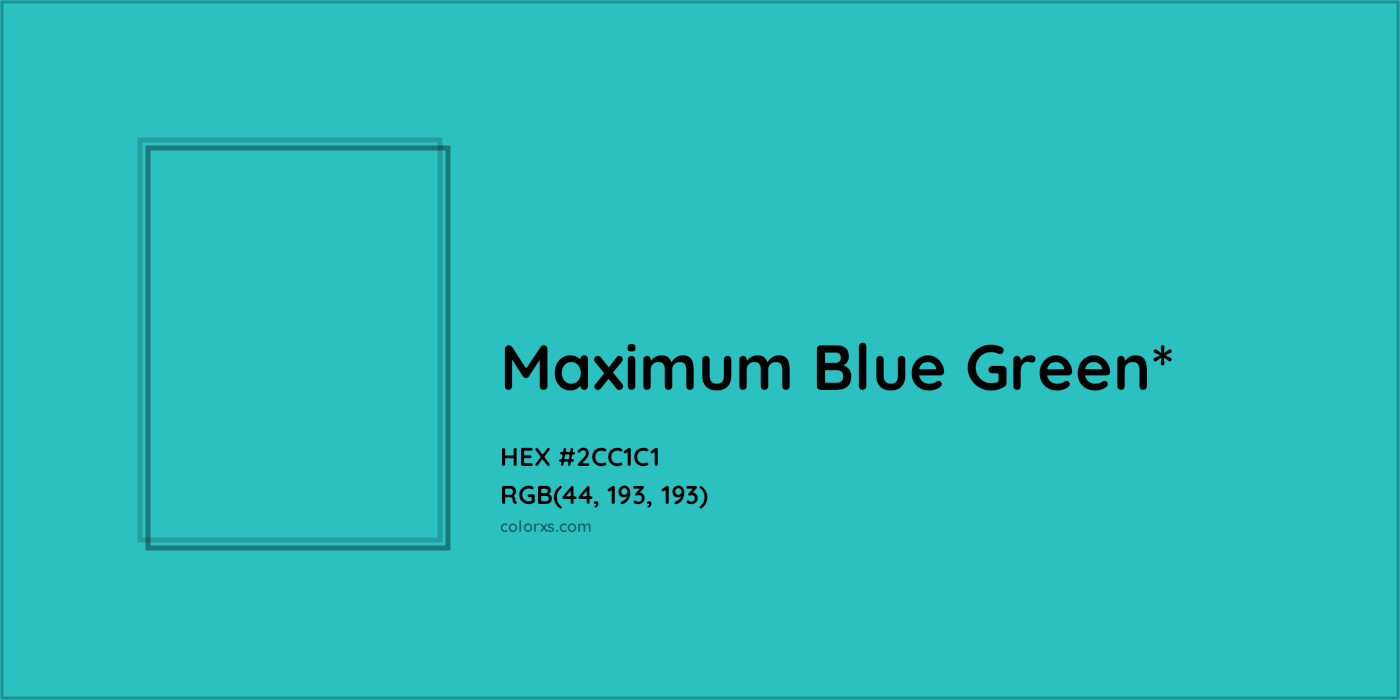 HEX #2CC1C1 Color Name, Color Code, Palettes, Similar Paints, Images