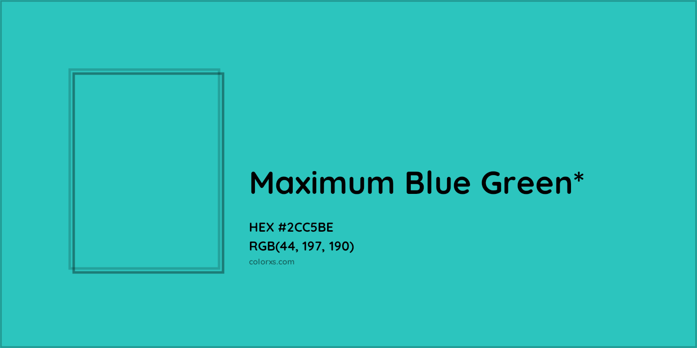 HEX #2CC5BE Color Name, Color Code, Palettes, Similar Paints, Images