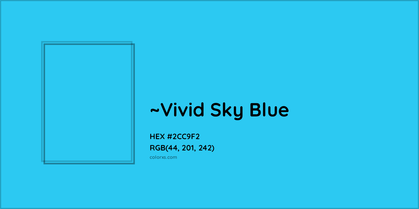 HEX #2CC9F2 Color Name, Color Code, Palettes, Similar Paints, Images