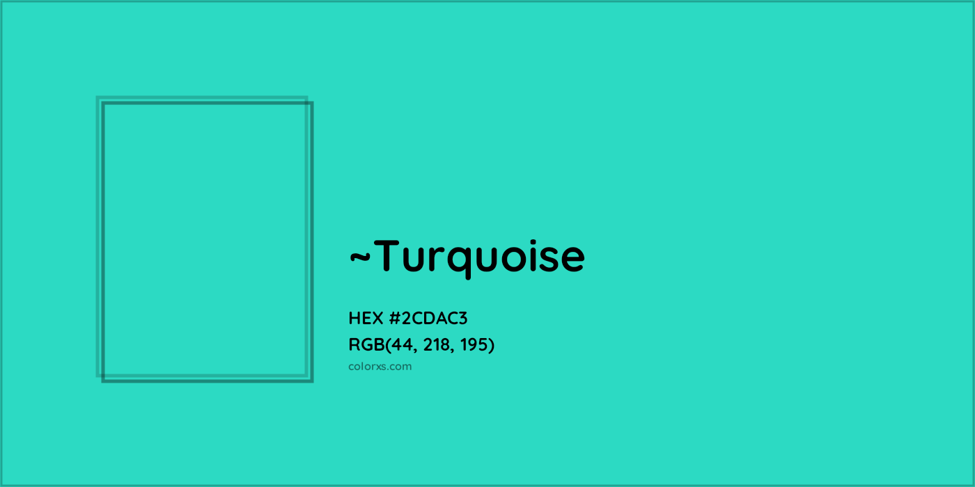 HEX #2CDAC3 Color Name, Color Code, Palettes, Similar Paints, Images