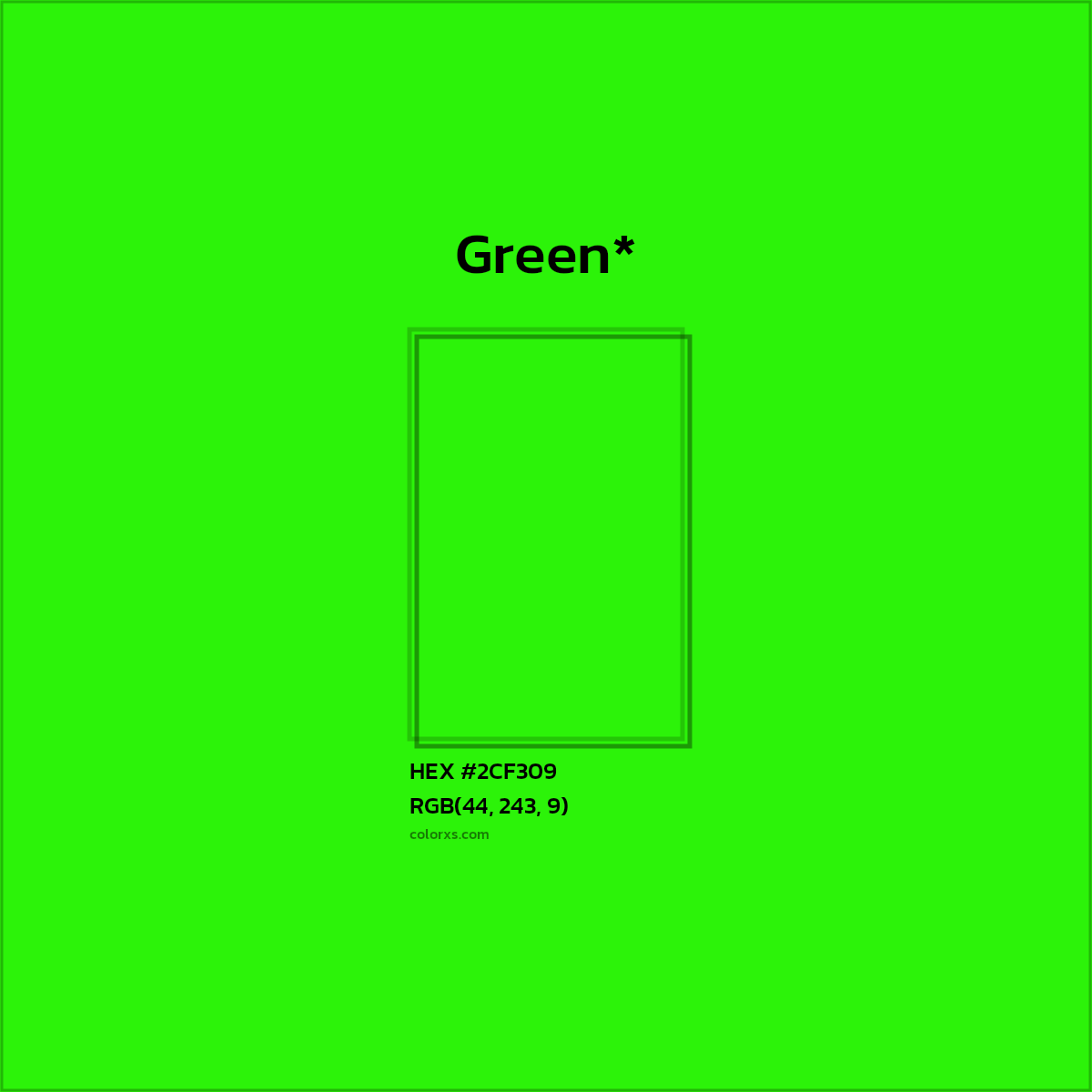 HEX #2CF309 Color Name, Color Code, Palettes, Similar Paints, Images