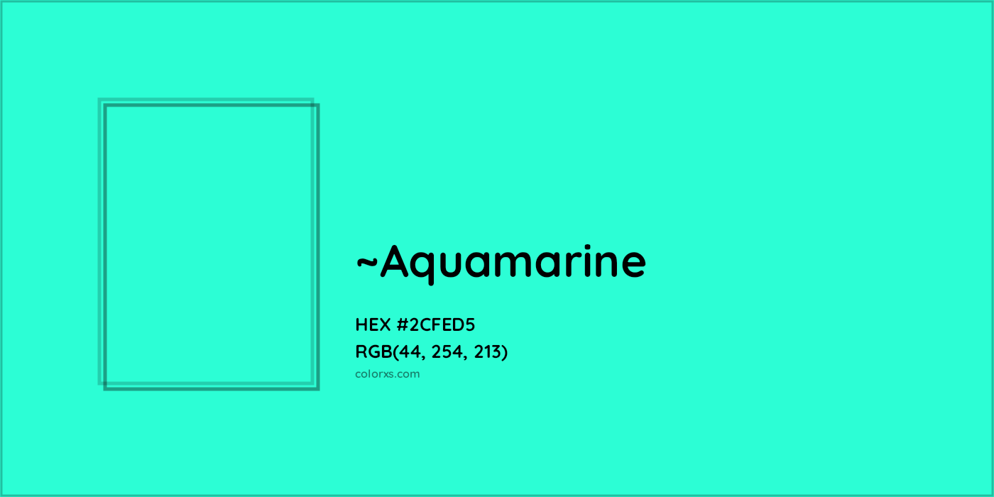 HEX #2CFED5 Color Name, Color Code, Palettes, Similar Paints, Images
