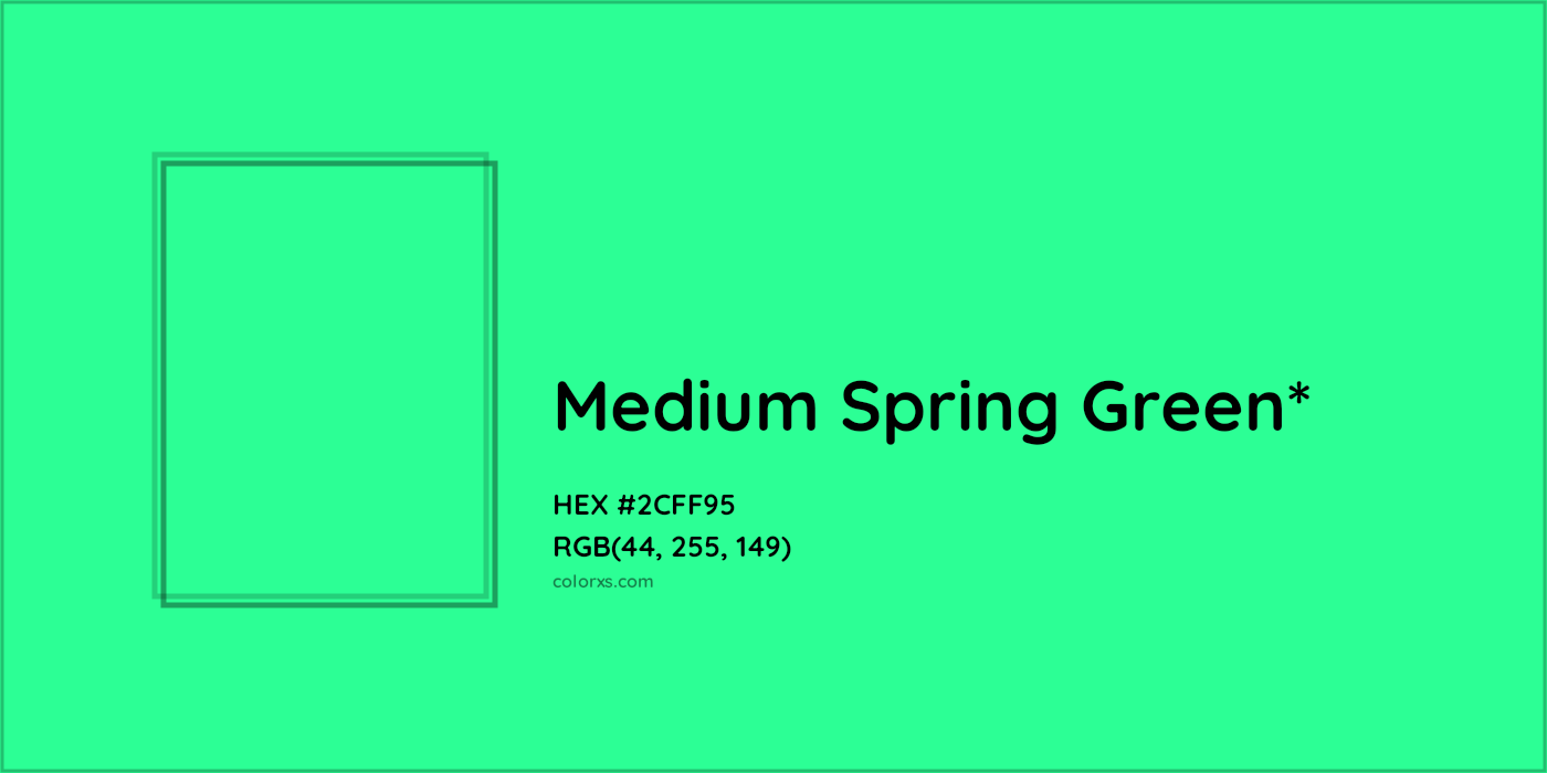 HEX #2CFF95 Color Name, Color Code, Palettes, Similar Paints, Images