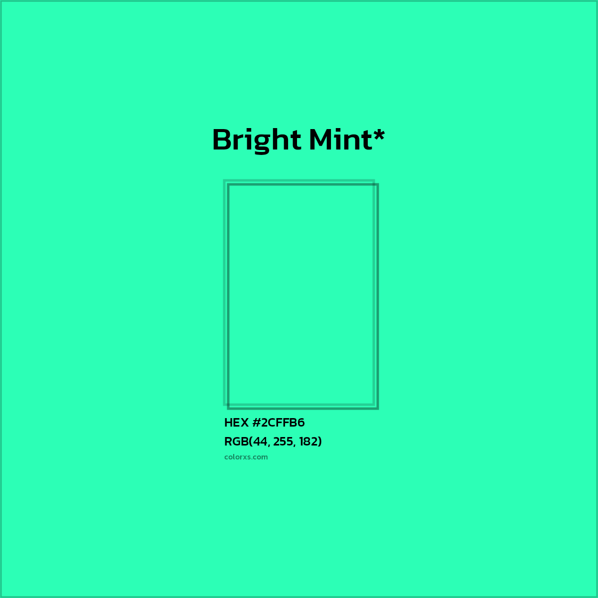 HEX #2CFFB6 Color Name, Color Code, Palettes, Similar Paints, Images