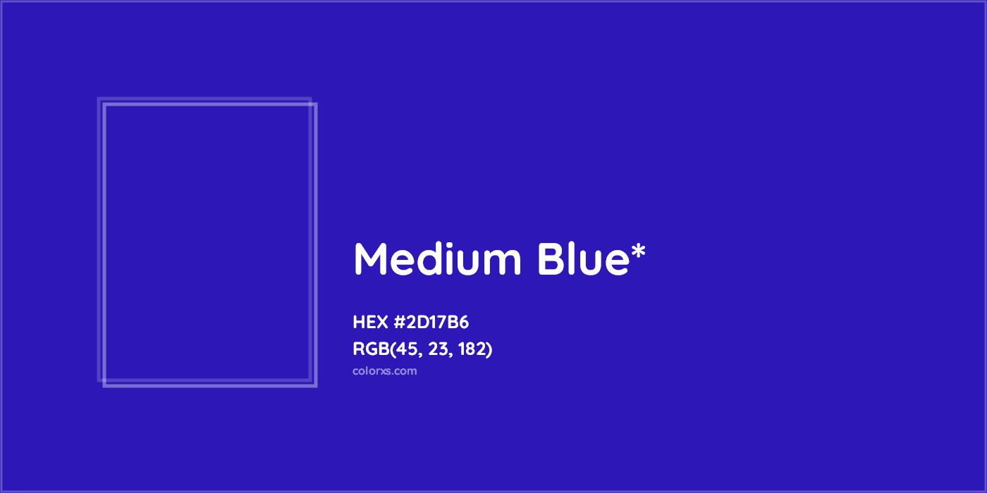 HEX #2D17B6 Color Name, Color Code, Palettes, Similar Paints, Images