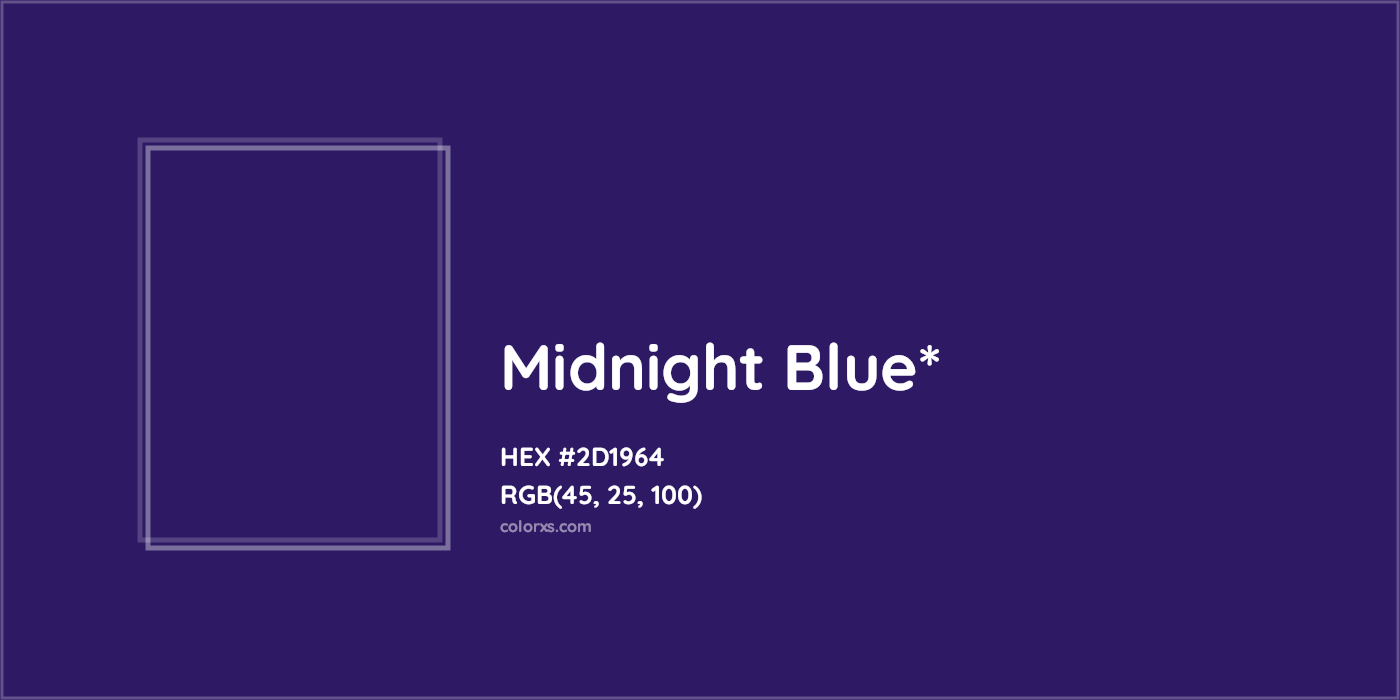 HEX #2D1964 Color Name, Color Code, Palettes, Similar Paints, Images
