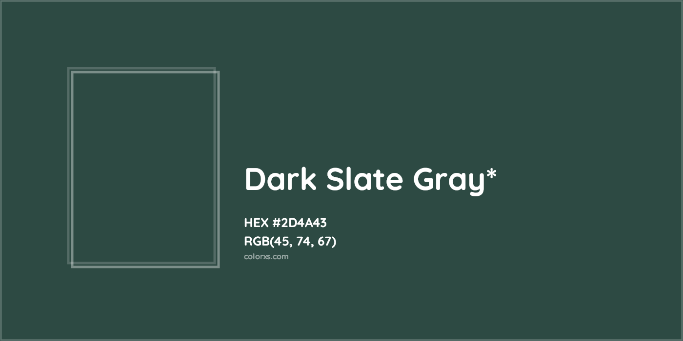 HEX #2D4A43 Color Name, Color Code, Palettes, Similar Paints, Images