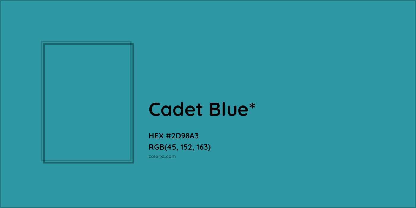 HEX #2D98A3 Color Name, Color Code, Palettes, Similar Paints, Images