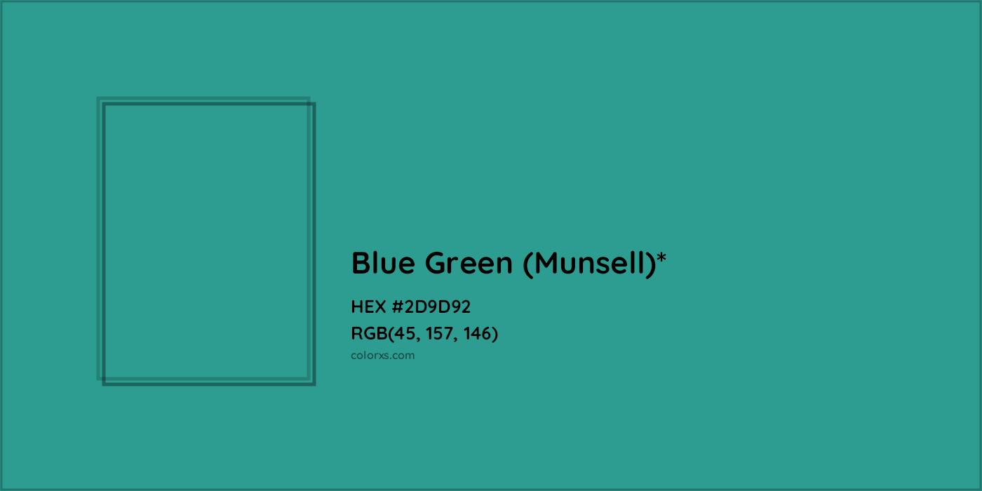 HEX #2D9D92 Color Name, Color Code, Palettes, Similar Paints, Images