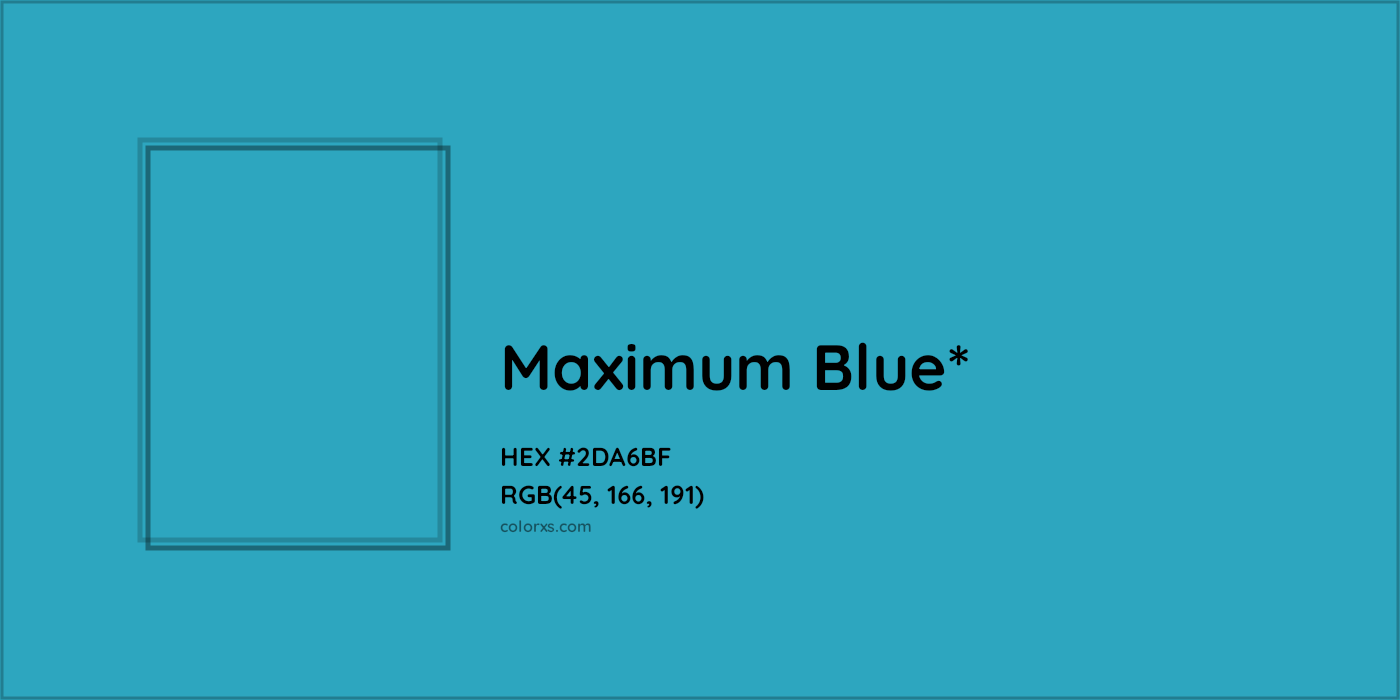 HEX #2DA6BF Color Name, Color Code, Palettes, Similar Paints, Images