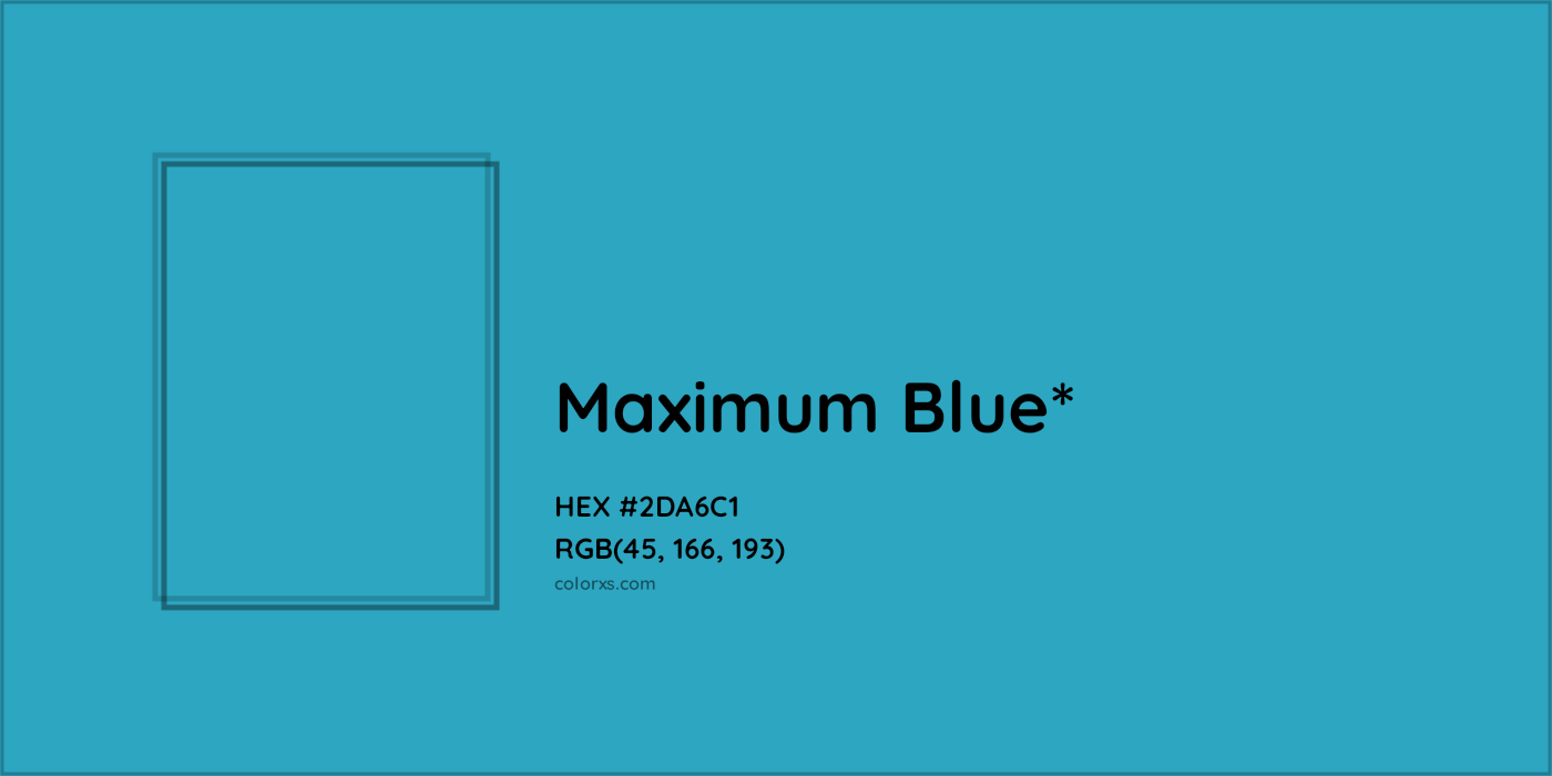 HEX #2DA6C1 Color Name, Color Code, Palettes, Similar Paints, Images