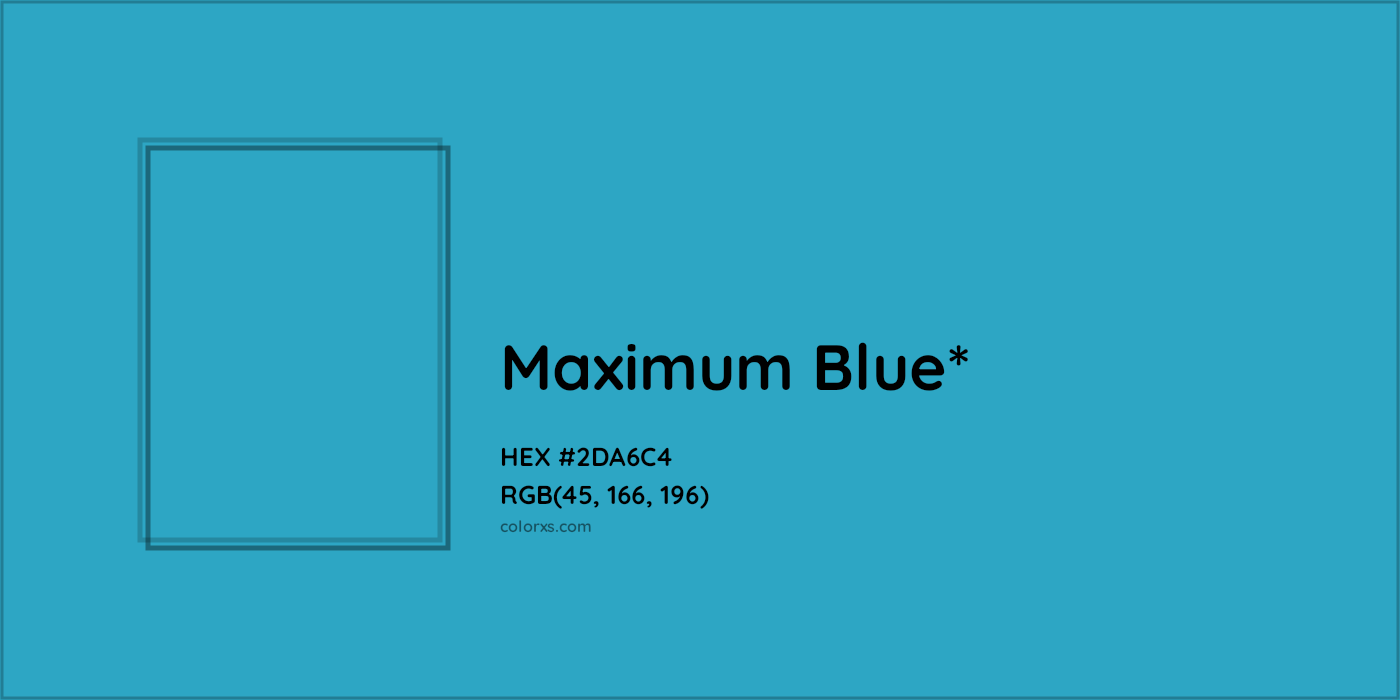 HEX #2DA6C4 Color Name, Color Code, Palettes, Similar Paints, Images