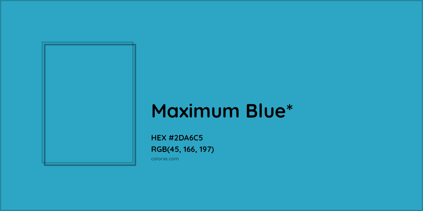 HEX #2DA6C5 Color Name, Color Code, Palettes, Similar Paints, Images